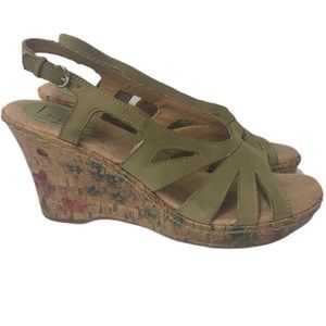 B.O.C. Floral Cork Wedges Size 9